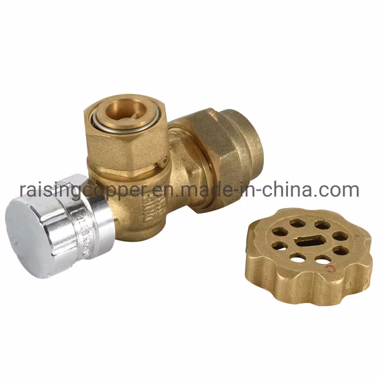 황동 잠금 가능 볼 밸브는 PE 파이프 및 수량계와 연결됩니다.